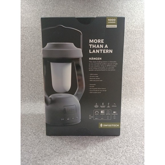 SWISSTECH HÄNGEN Rechargeable LED Lantern USB Power Bank Bluetooth Speaker Dims - Picture 1 of 10